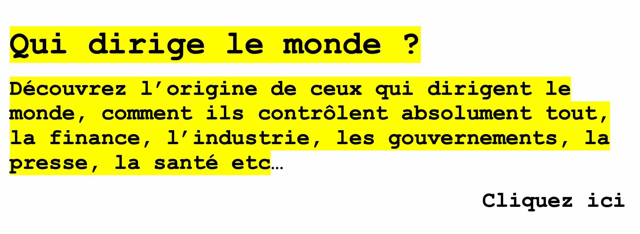 Qui dirige le monde